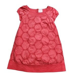 Mini Boden Circle Eyelet Cap Short Sleeve Dress Size 5-6Y
